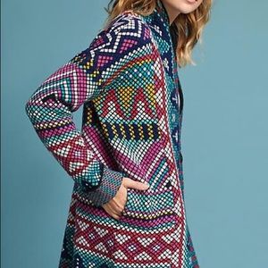 Anthropologie Aldomartins Intarsia Kimono Jacket